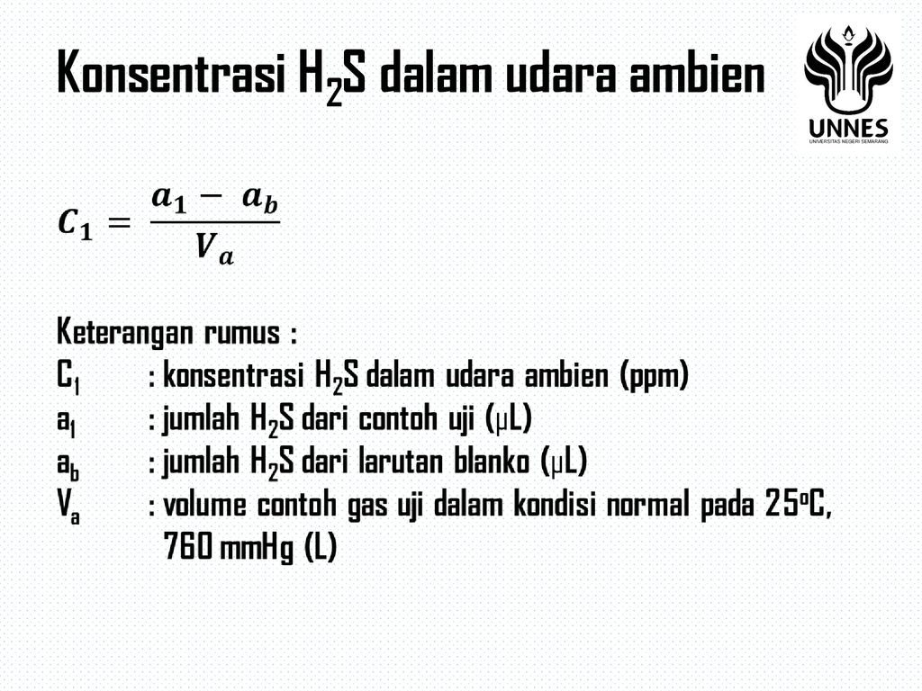 h2s ambien sni udara